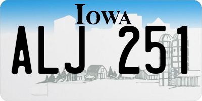 IA license plate ALJ251