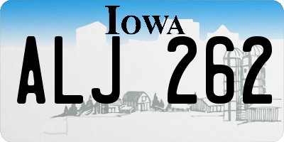 IA license plate ALJ262