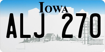 IA license plate ALJ270