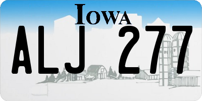 IA license plate ALJ277
