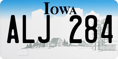 IA license plate ALJ284