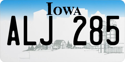 IA license plate ALJ285