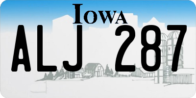 IA license plate ALJ287