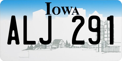 IA license plate ALJ291