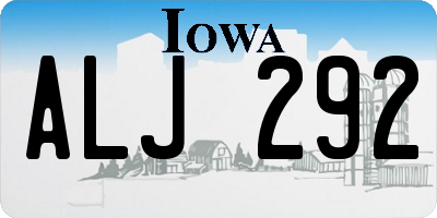 IA license plate ALJ292