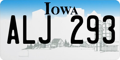 IA license plate ALJ293