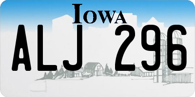 IA license plate ALJ296