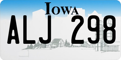 IA license plate ALJ298