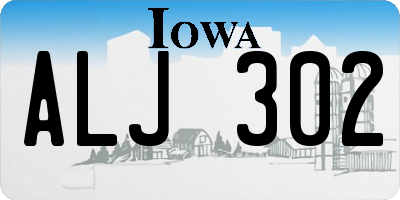 IA license plate ALJ302