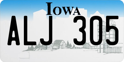 IA license plate ALJ305