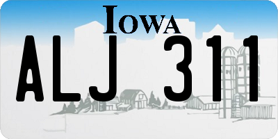 IA license plate ALJ311