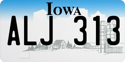 IA license plate ALJ313