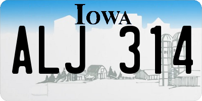 IA license plate ALJ314