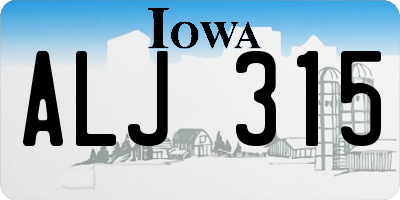 IA license plate ALJ315