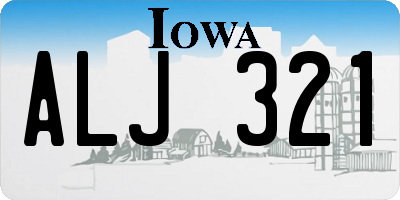 IA license plate ALJ321
