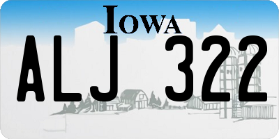 IA license plate ALJ322