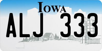 IA license plate ALJ333