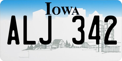 IA license plate ALJ342