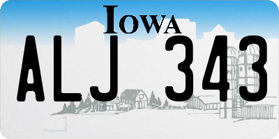 IA license plate ALJ343