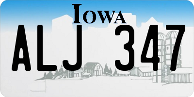IA license plate ALJ347