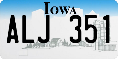 IA license plate ALJ351