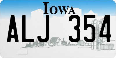 IA license plate ALJ354