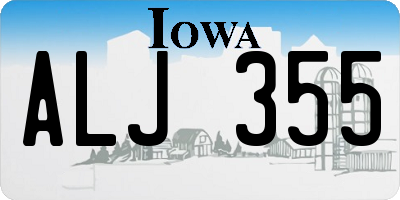 IA license plate ALJ355