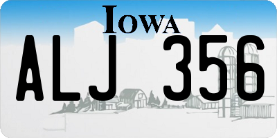 IA license plate ALJ356