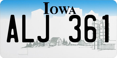 IA license plate ALJ361