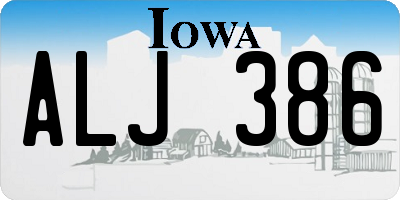 IA license plate ALJ386