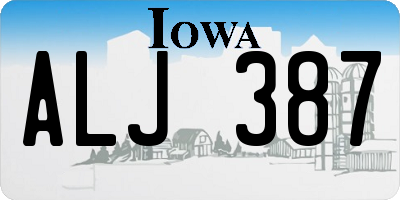 IA license plate ALJ387
