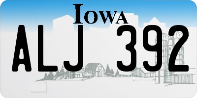 IA license plate ALJ392