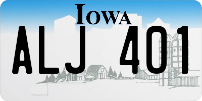IA license plate ALJ401