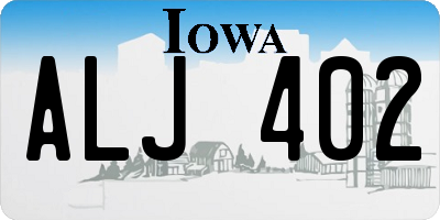 IA license plate ALJ402