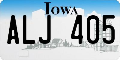 IA license plate ALJ405