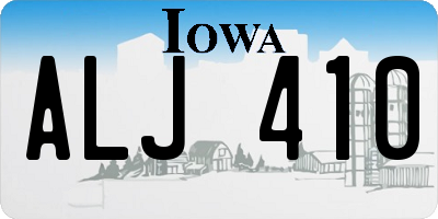 IA license plate ALJ410