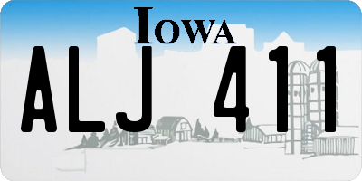 IA license plate ALJ411