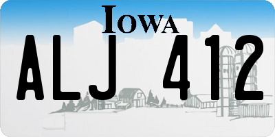 IA license plate ALJ412