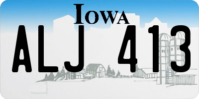 IA license plate ALJ413
