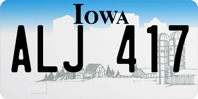 IA license plate ALJ417