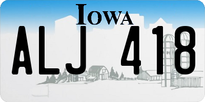 IA license plate ALJ418