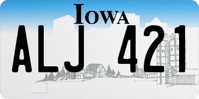IA license plate ALJ421