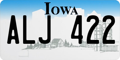 IA license plate ALJ422
