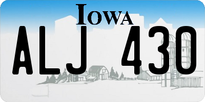 IA license plate ALJ430