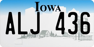 IA license plate ALJ436