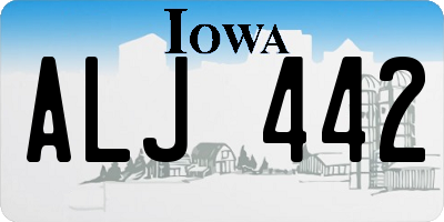 IA license plate ALJ442