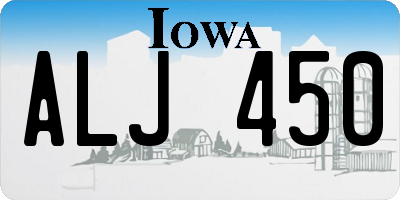 IA license plate ALJ450