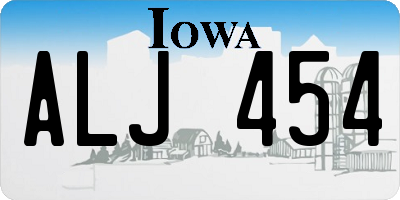 IA license plate ALJ454