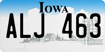 IA license plate ALJ463