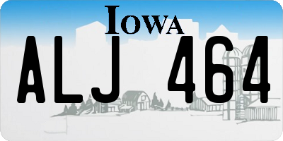 IA license plate ALJ464